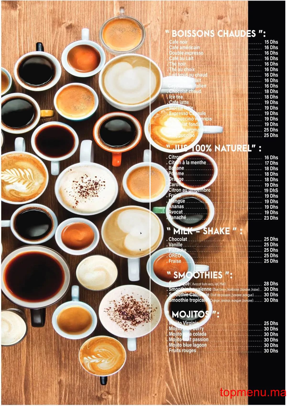 Restaurant Le Manoir menu page 2 Le Manoir menu page 2