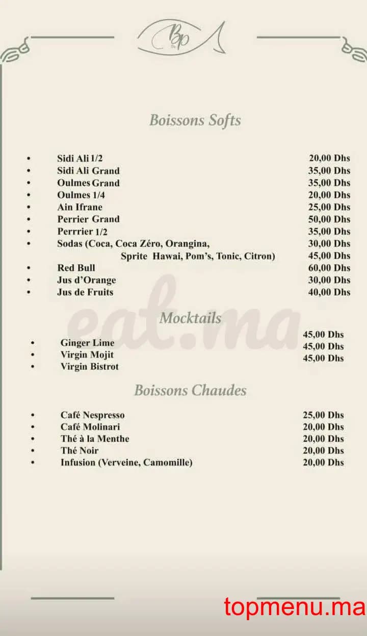 Restaurant Bistrot du parc menu page 10 Bistrot du parc menu page 10
