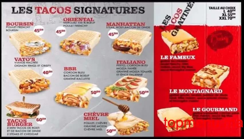 Restaurant Tacos only Nassim menu page 4 Tacos only Nassim menu page 4