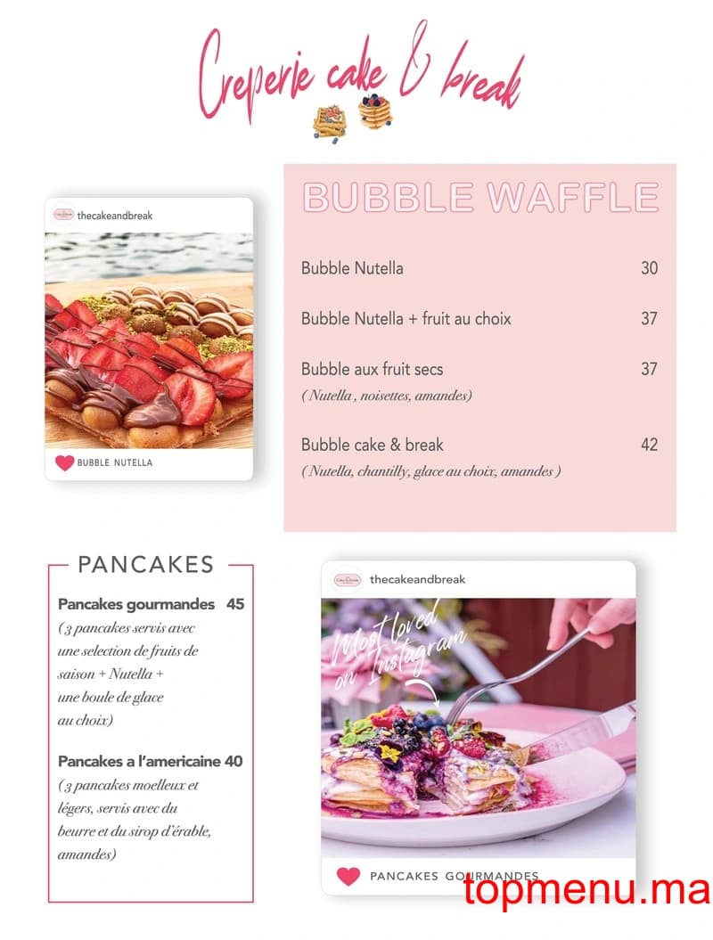 Restaurant Cake & Break menu page 5 Cake & Break menu page 5