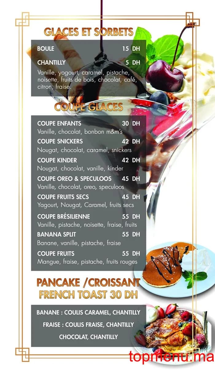 Restaurant Café Les Terrasses menu page 8 Café Les Terrasses menu page 8