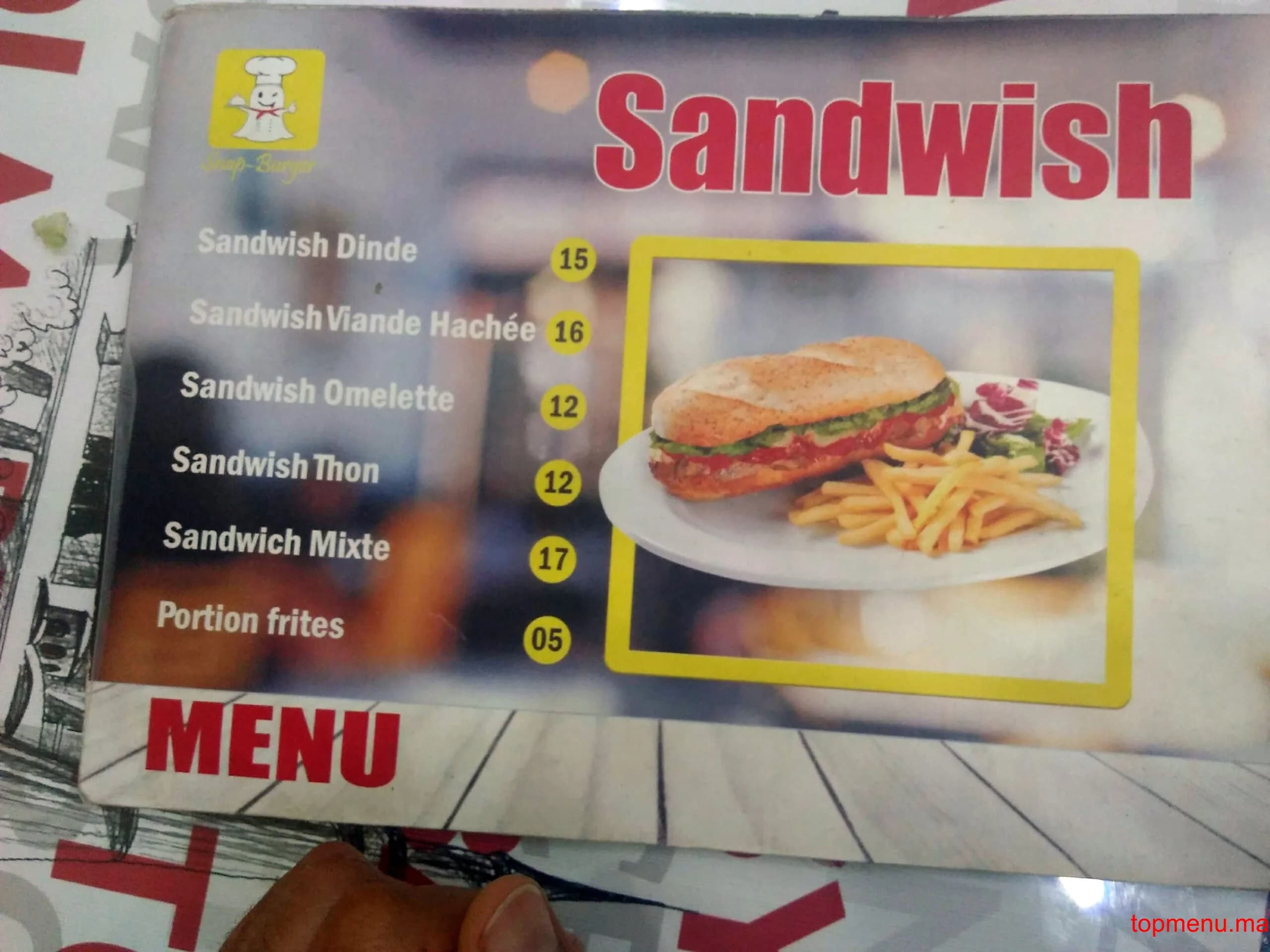 مطعم Snap Burger قائمة الطعام page 3 Snap Burger قائمة الطعام page 3