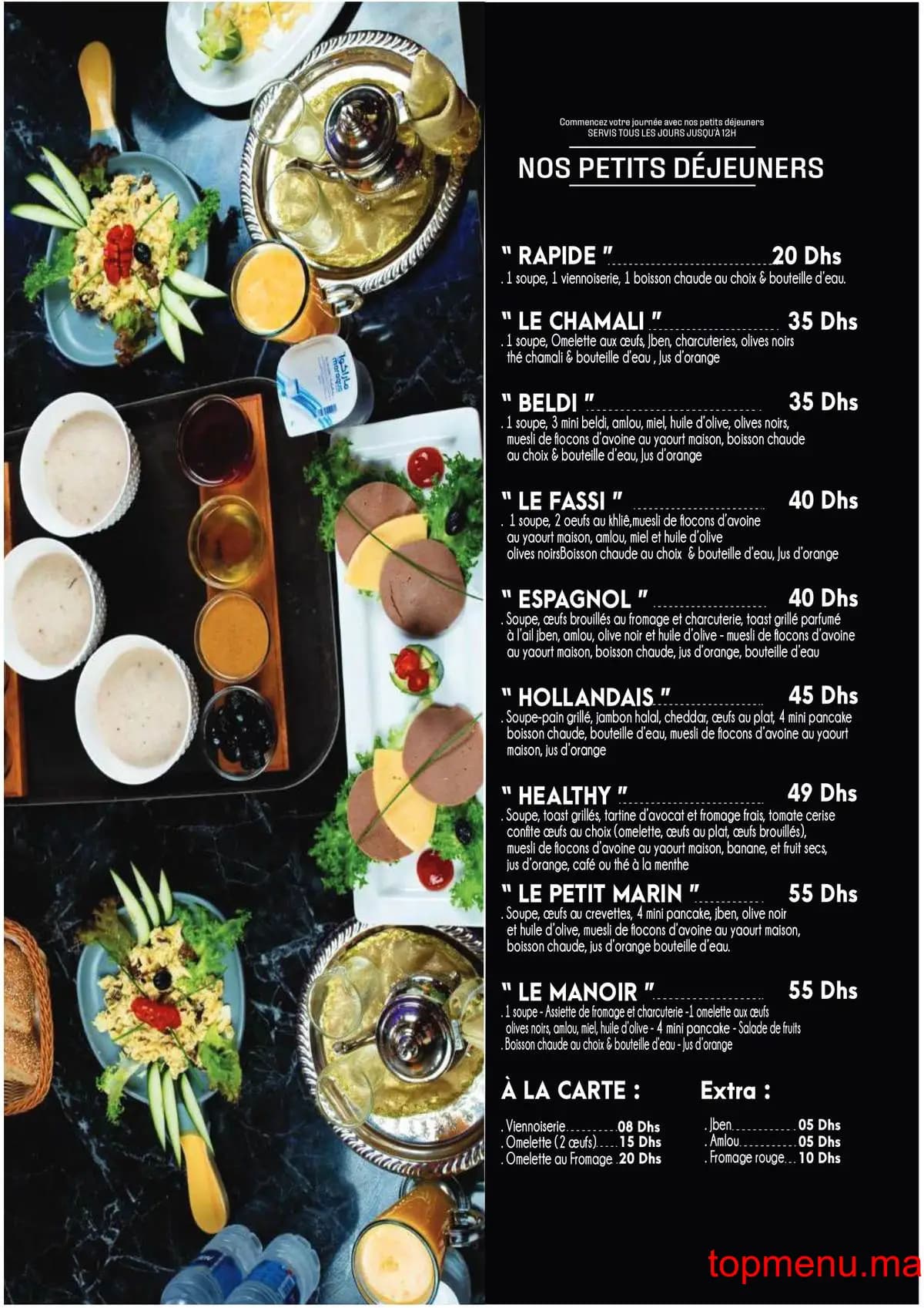 Restaurant Le Manoir menu page 6 Le Manoir menu page 6