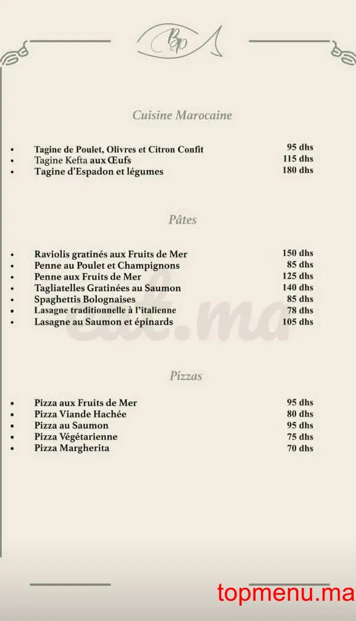 Restaurant Bistrot du parc menu page 5 Bistrot du parc menu page 5