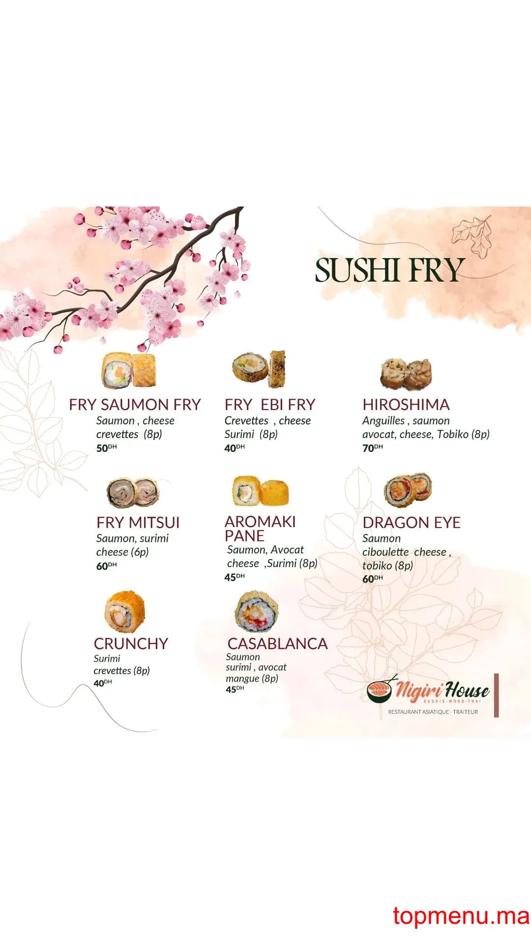 Restaurant Nigiri House Saidia Marina menu page 6 Nigiri House Saidia Marina menu page 6