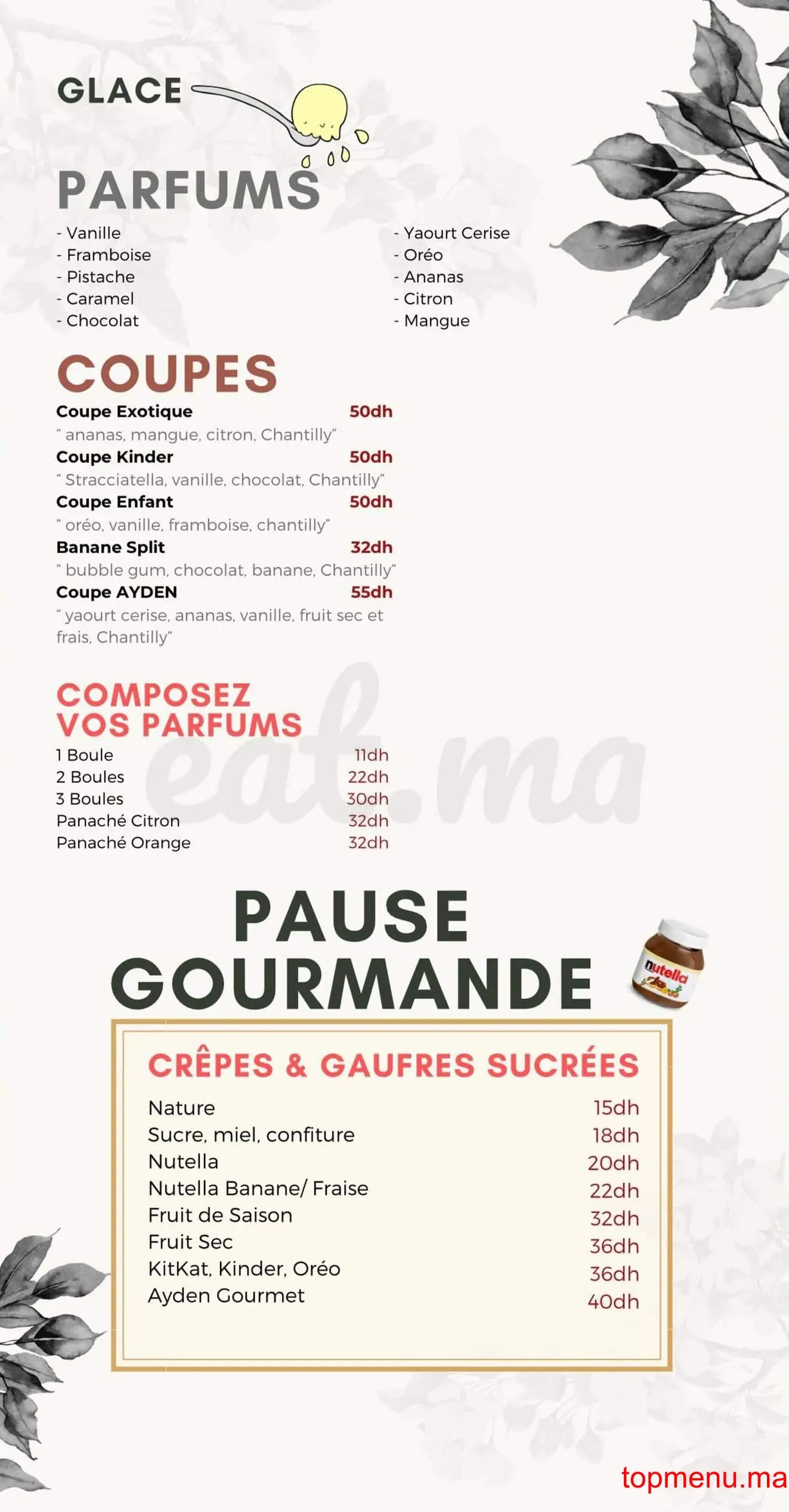 Restaurant Ayden gourmet menu page 4 Ayden gourmet menu page 4