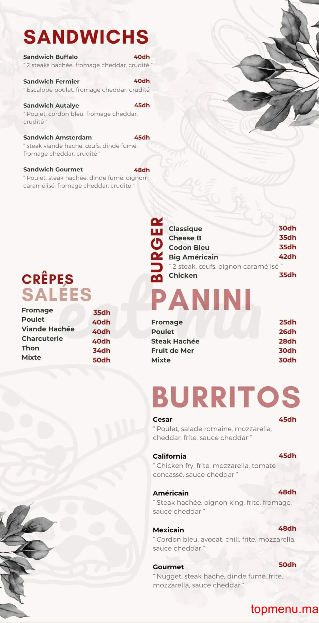 Restaurant Ayden gourmet menu page 8 Ayden gourmet menu page 8