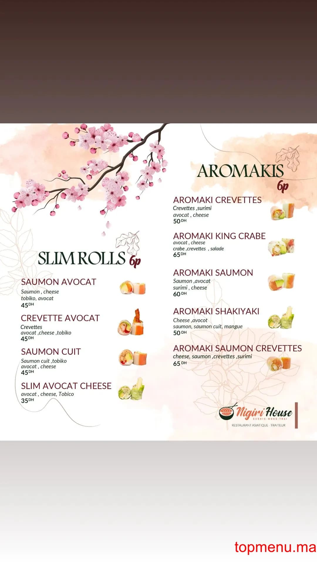Restaurant Nigiri House Saidia Marina menu page 7 Nigiri House Saidia Marina menu page 7