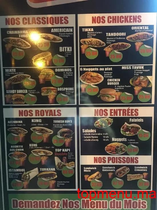 Restaurant Afandy Kebab menu page 1 Afandy Kebab menu page 1