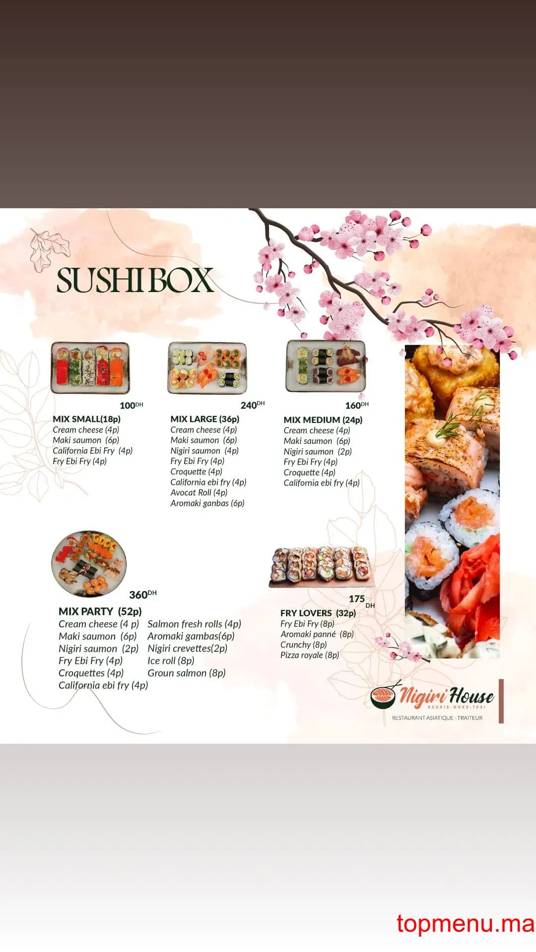 Restaurant Nigiri House Saidia Marina menu page 13 Nigiri House Saidia Marina menu page 13