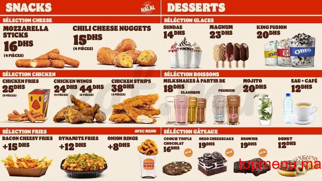Restaurant Burger King Zaërs menu page 5 Burger King Zaërs menu page 5