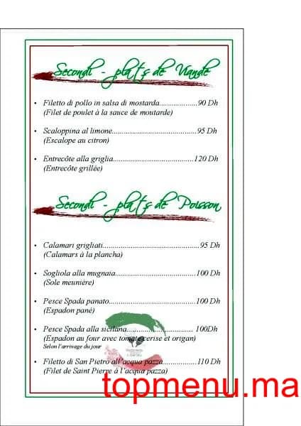 Restaurant Il Giardino menu page 4 Il Giardino menu page 4