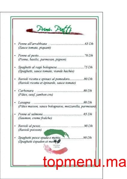 Restaurant Il Giardino menu page 2 Il Giardino menu page 2