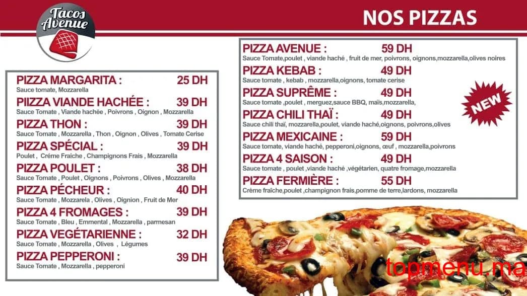 Restaurant Tacos Avenue menu page 4 Tacos Avenue menu page 4