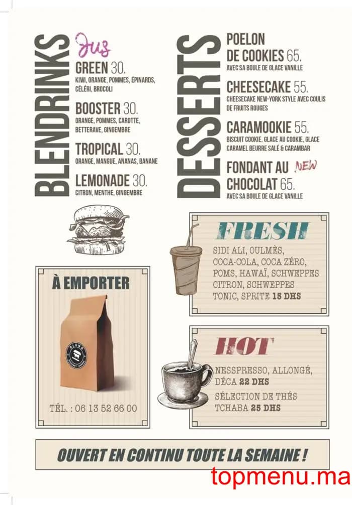 Restaurant Blend Gourmet Burger menu page 2 Blend Gourmet Burger menu page 2