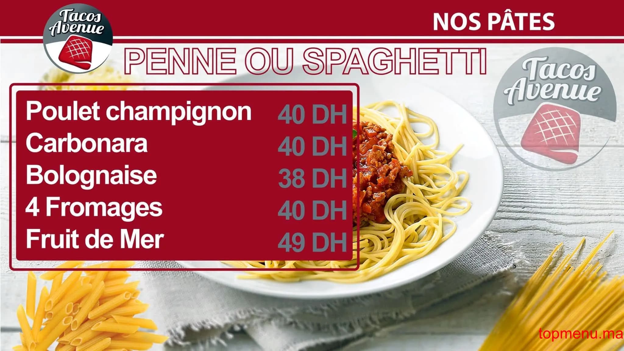 Restaurant Tacos Avenue menu page 1 Tacos Avenue menu page 1