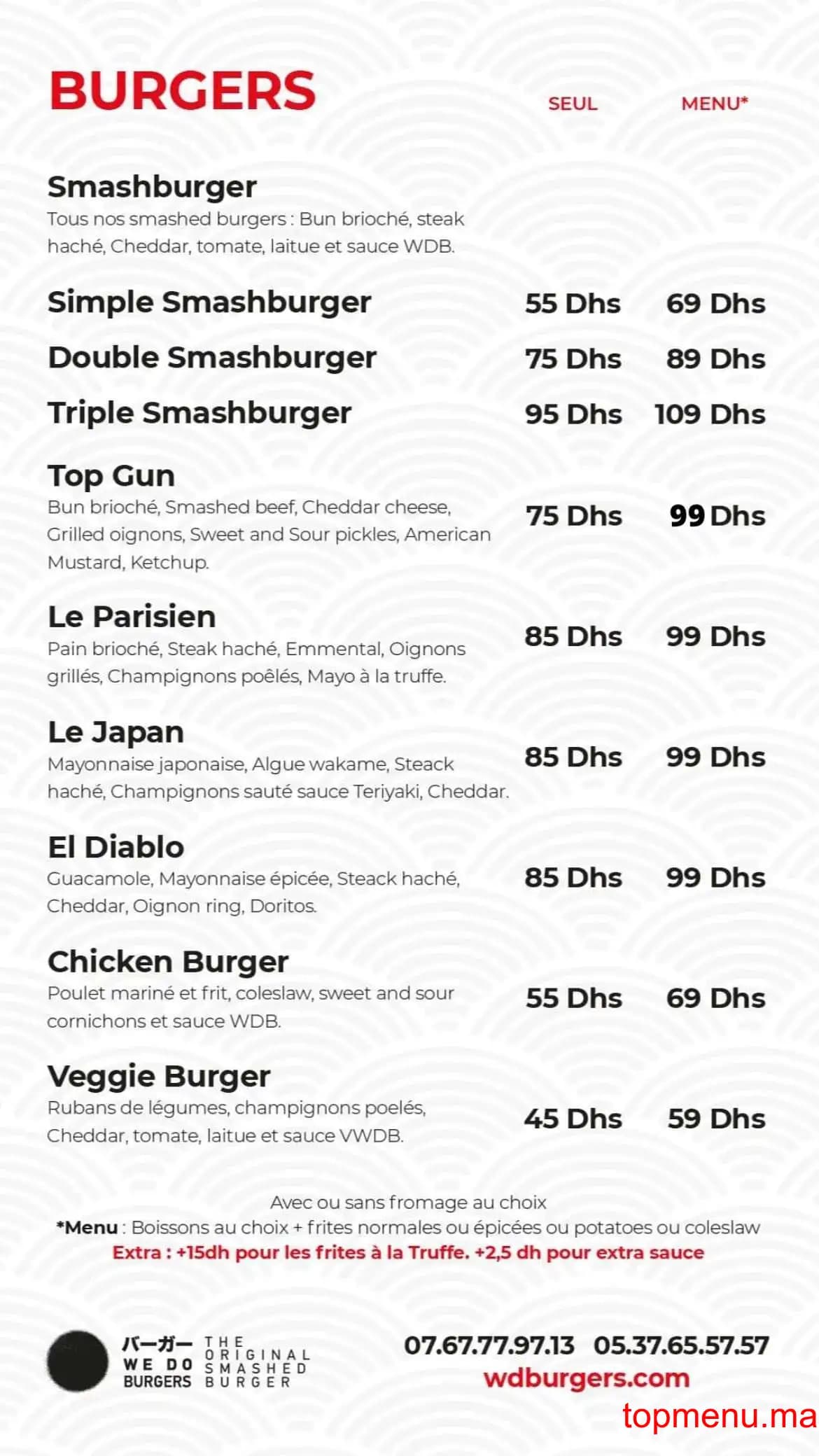 Restaurant We do burgers menu page 2 We do burgers menu page 2
