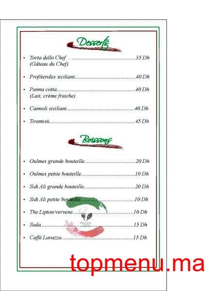 Restaurant Il Giardino menu page 9 Il Giardino menu page 9