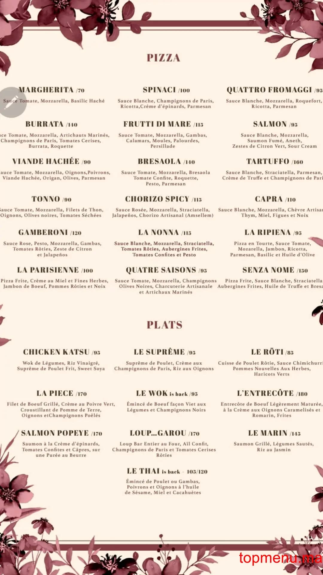 Restaurant Eat néocantine menu page 4 Eat néocantine menu page 4