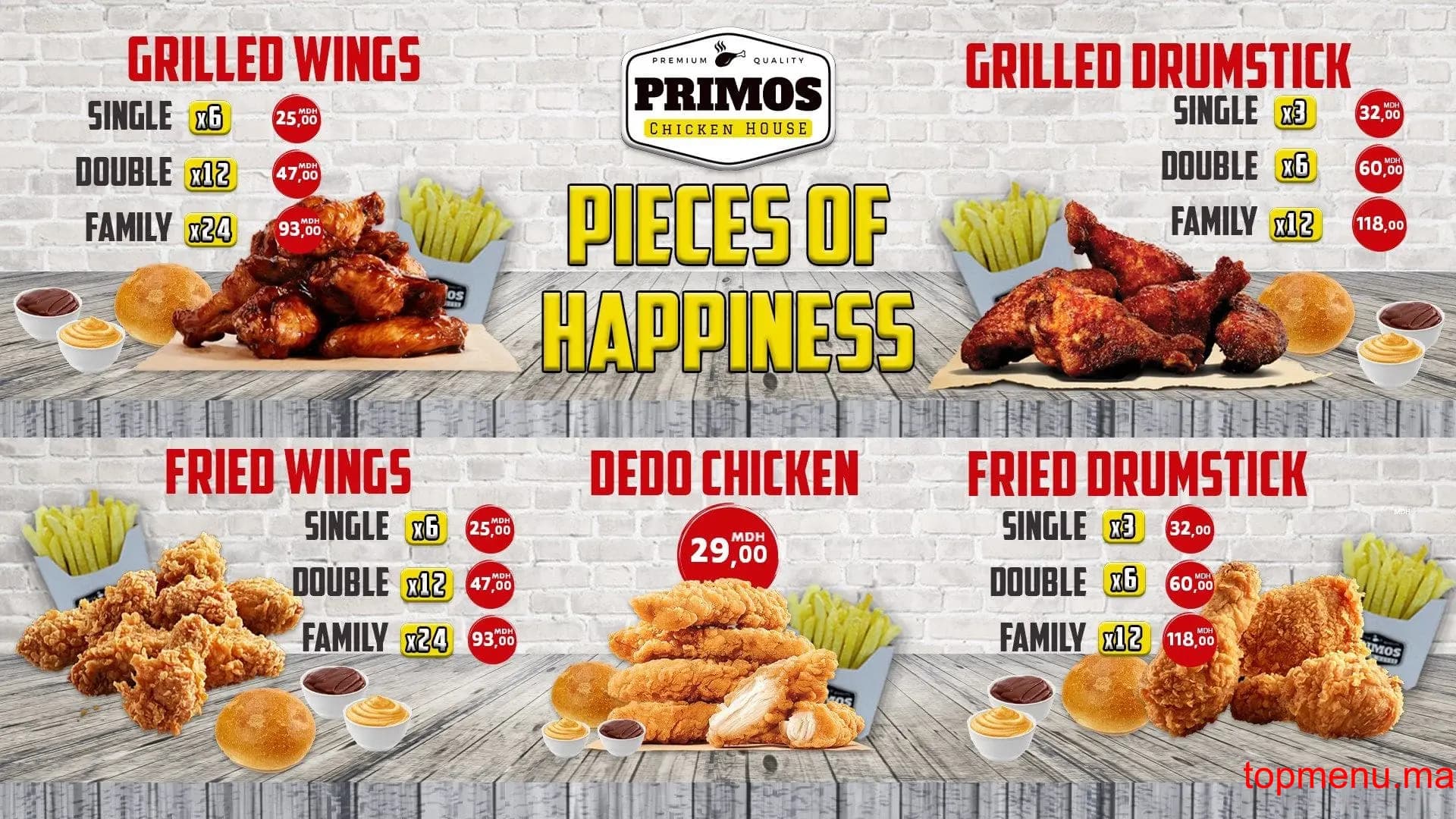 Restaurant Primos Chicken menu page 3 Primos Chicken menu page 3