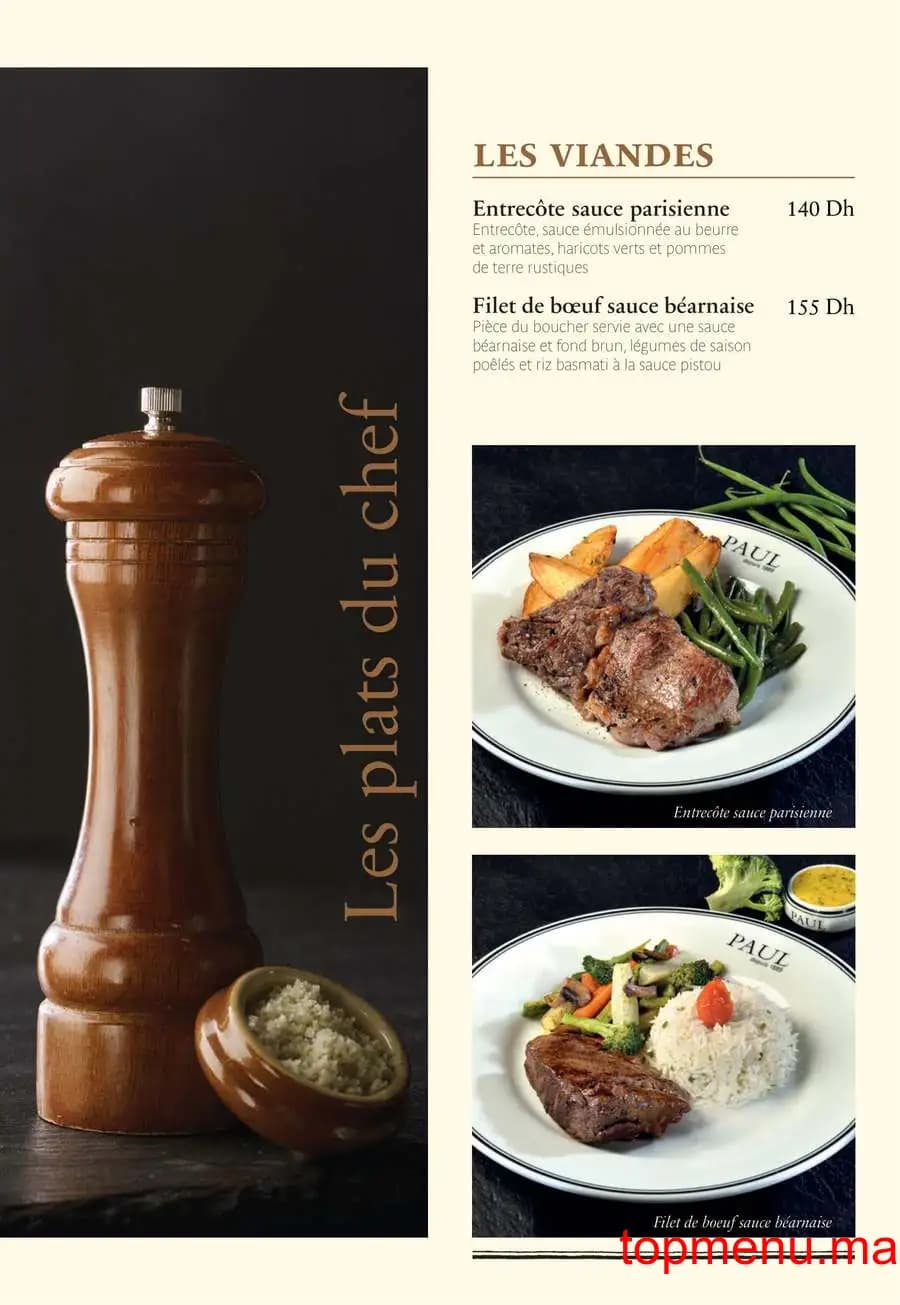 Restaurant Paul Souissi menu page 7 Paul Souissi menu page 7