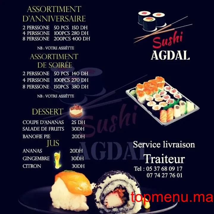 Restaurant SUSHI AGDAL menu page 2 SUSHI AGDAL menu page 2