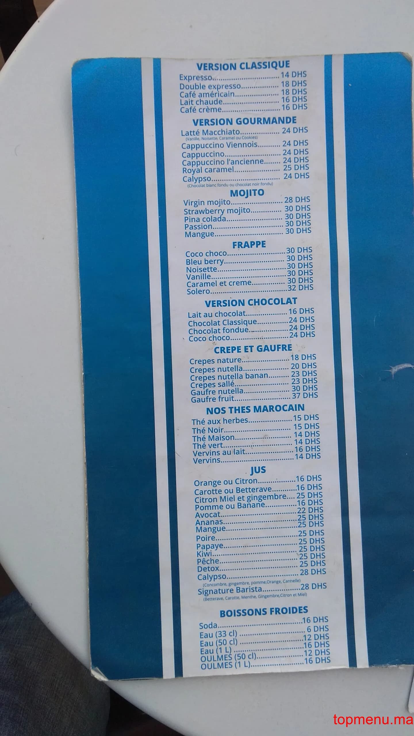 Restaurant Calypso Medina menu page 2 Calypso Medina menu page 2