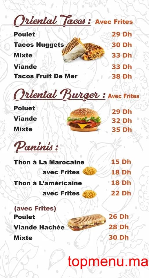 Restaurant Délices d’orient menu page 3 Délices d’orient menu page 3