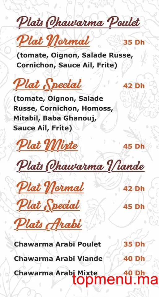 Restaurant Délices d’orient menu page 5 Délices d’orient menu page 5