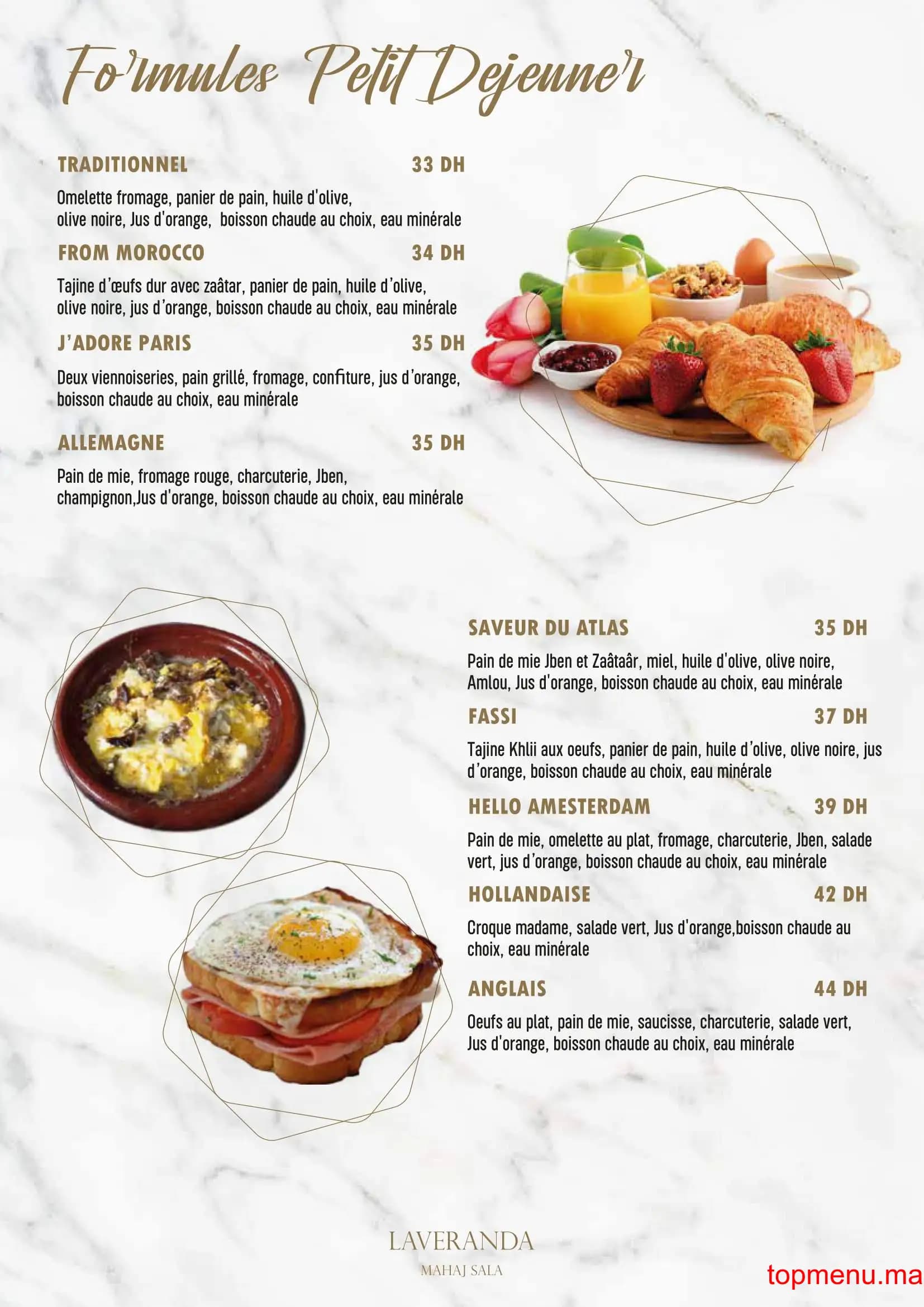 Restaurant LAVERANDA menu page 2 LAVERANDA menu page 2