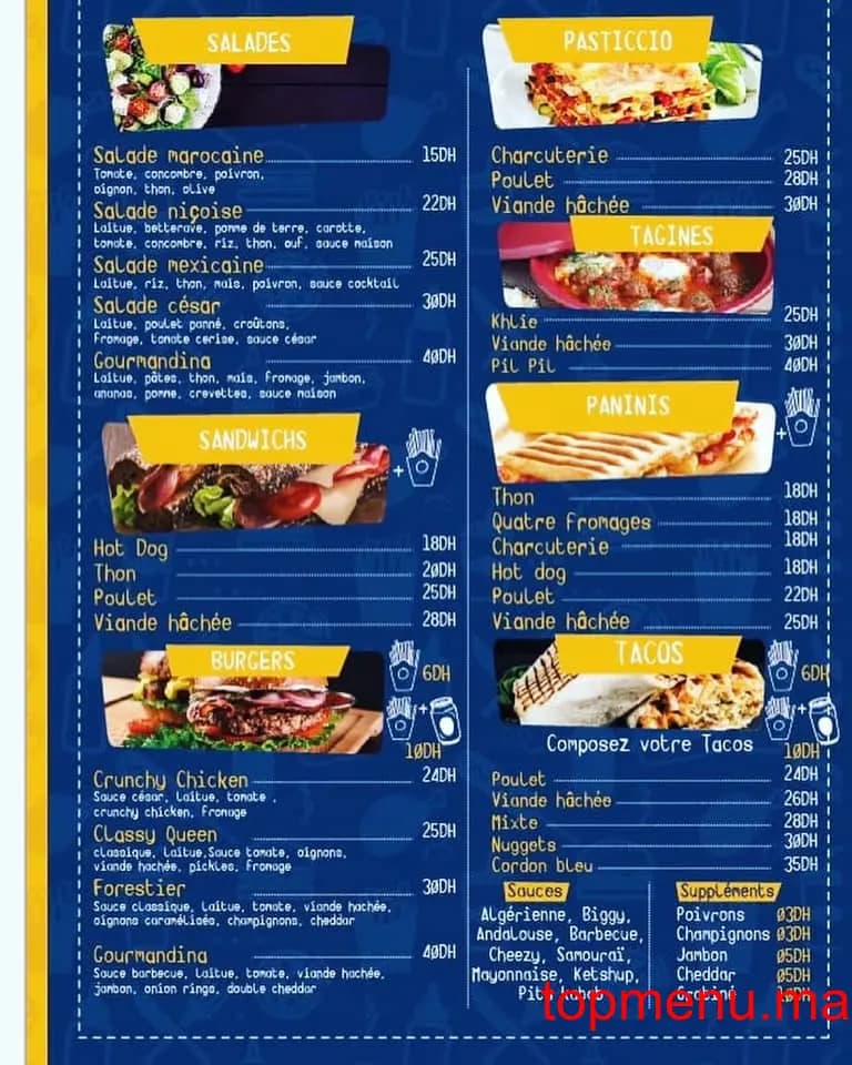 Restaurant Gourmandina menu page 1 Gourmandina menu page 1