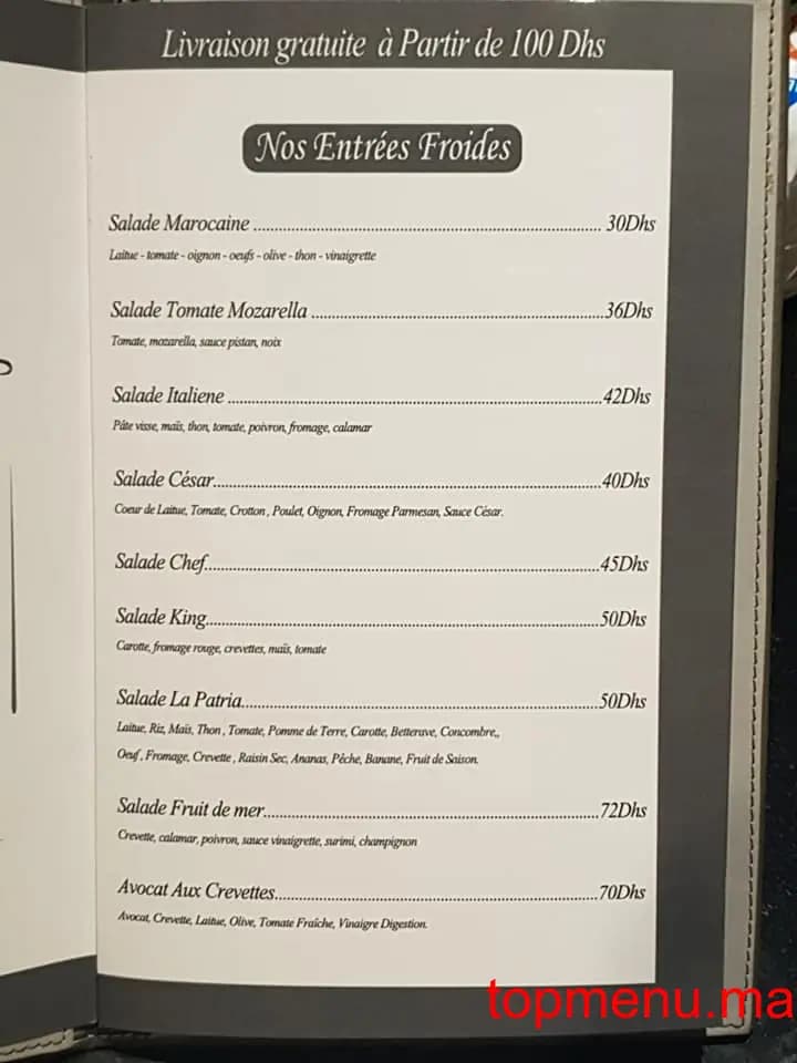 Restaurant La Patria menu page 10 La Patria menu page 10