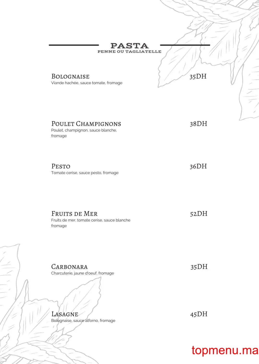 Restaurant Restaurant la signature menu page 2 Restaurant la signature menu page 2