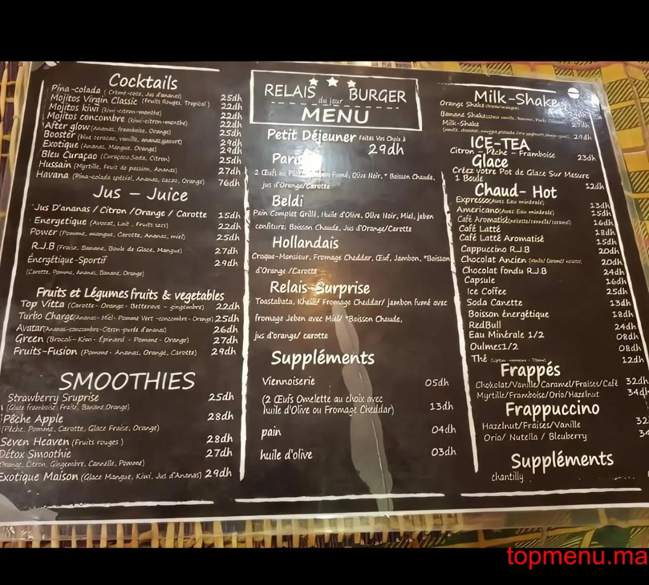 Restaurant Relais Buffet menu page 2 Relais Buffet menu page 2