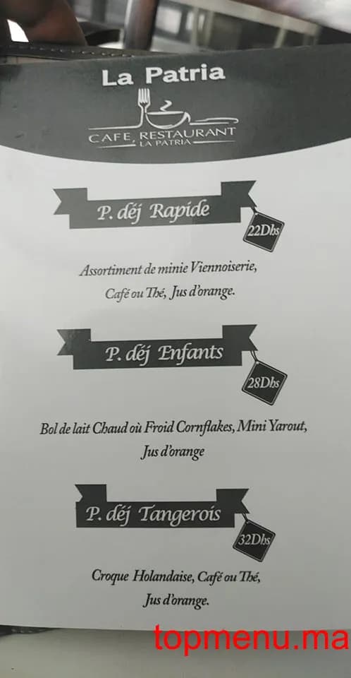 Restaurant La Patria menu page 4 La Patria menu page 4