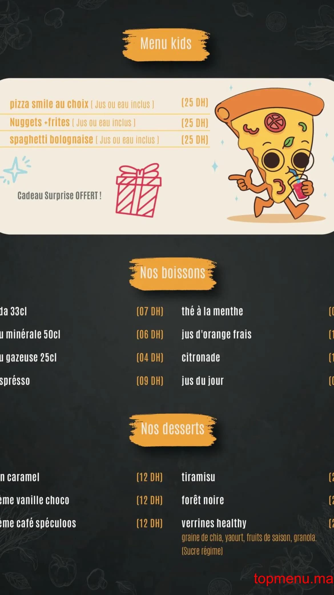 Restaurant Ta Cabane menu page 1 Ta Cabane menu page 1