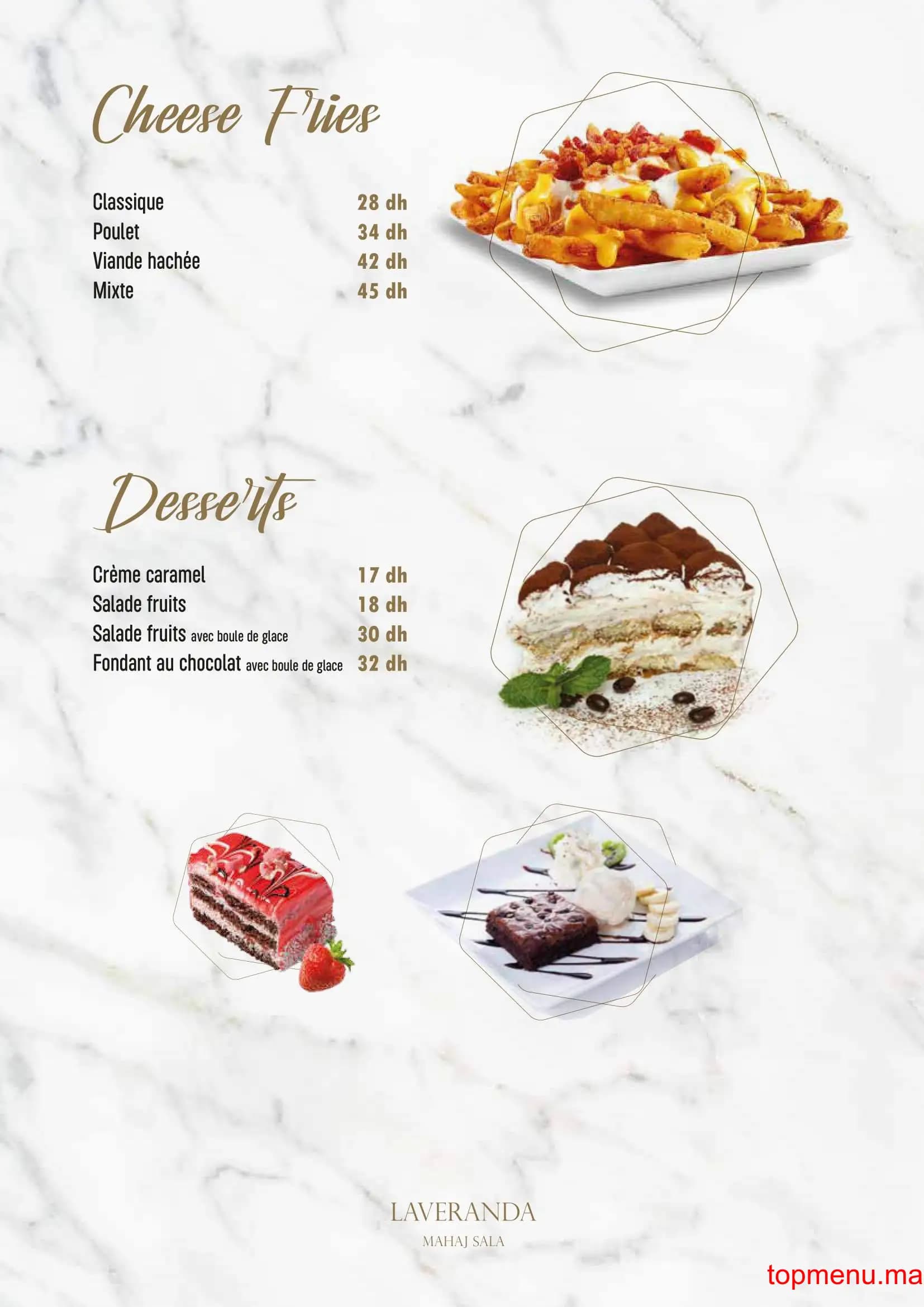 Restaurant LAVERANDA menu page 20 LAVERANDA menu page 20