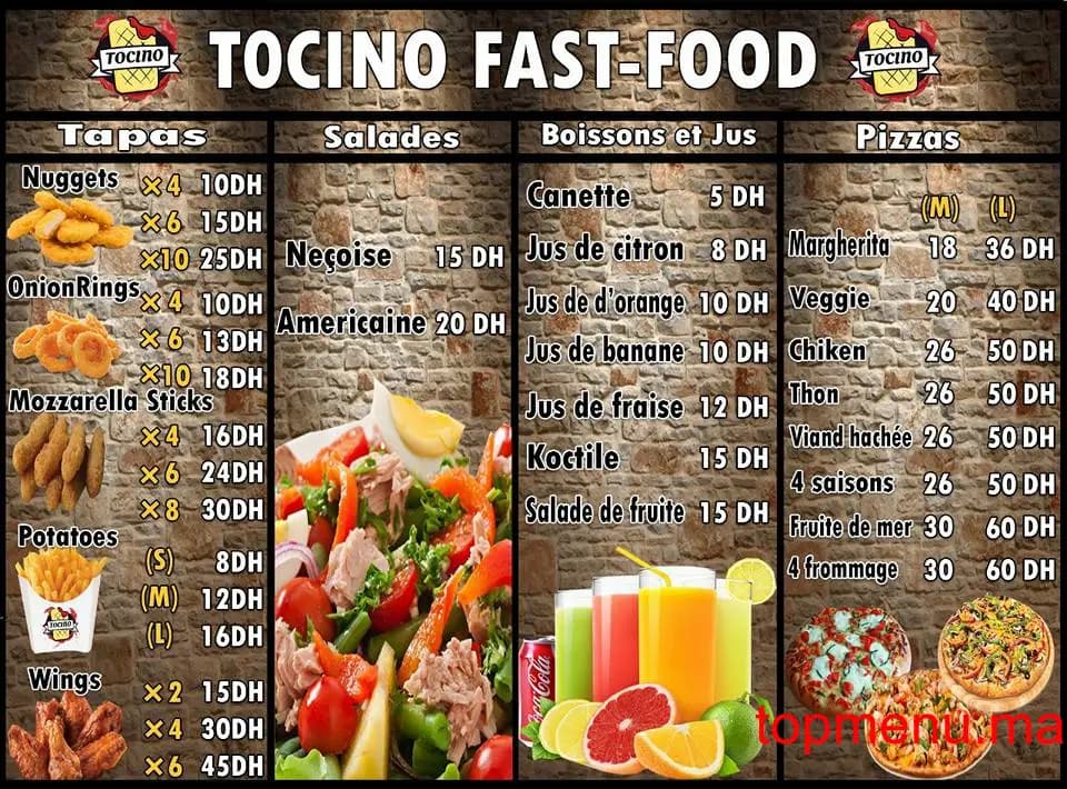 Restaurant Tacos Tocino menu page 2 Tacos Tocino menu page 2