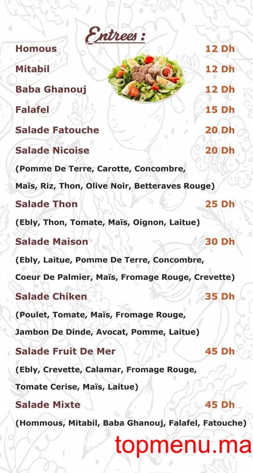 Restaurant Délices d’orient menu page 8 Délices d’orient menu page 8