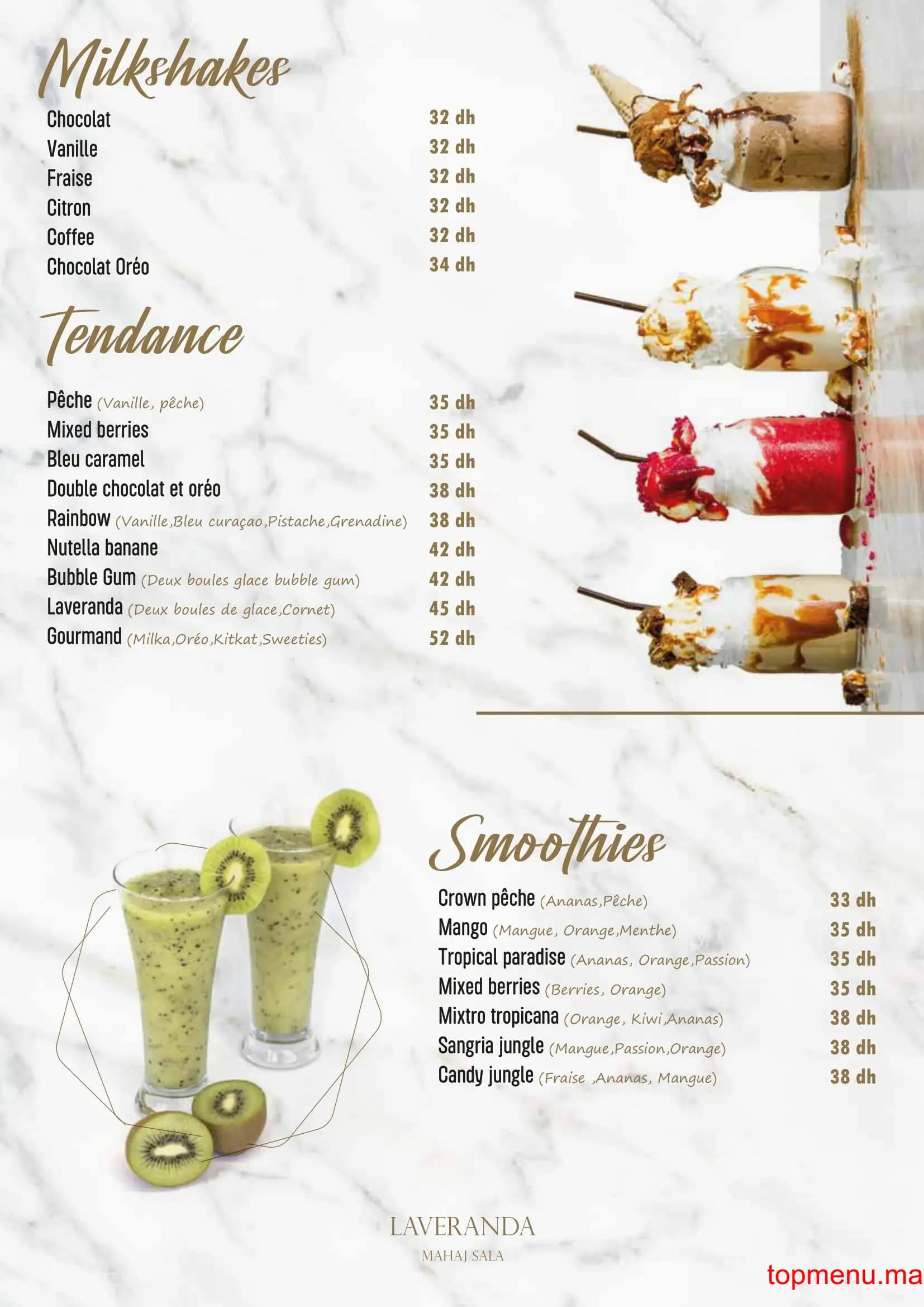 Restaurant LAVERANDA menu page 8 LAVERANDA menu page 8