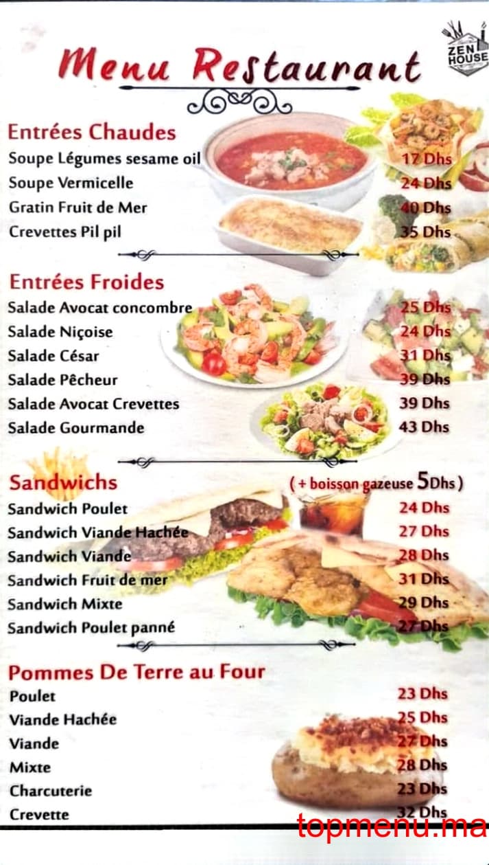Restaurant Zen House menu page 5 Zen House menu page 5