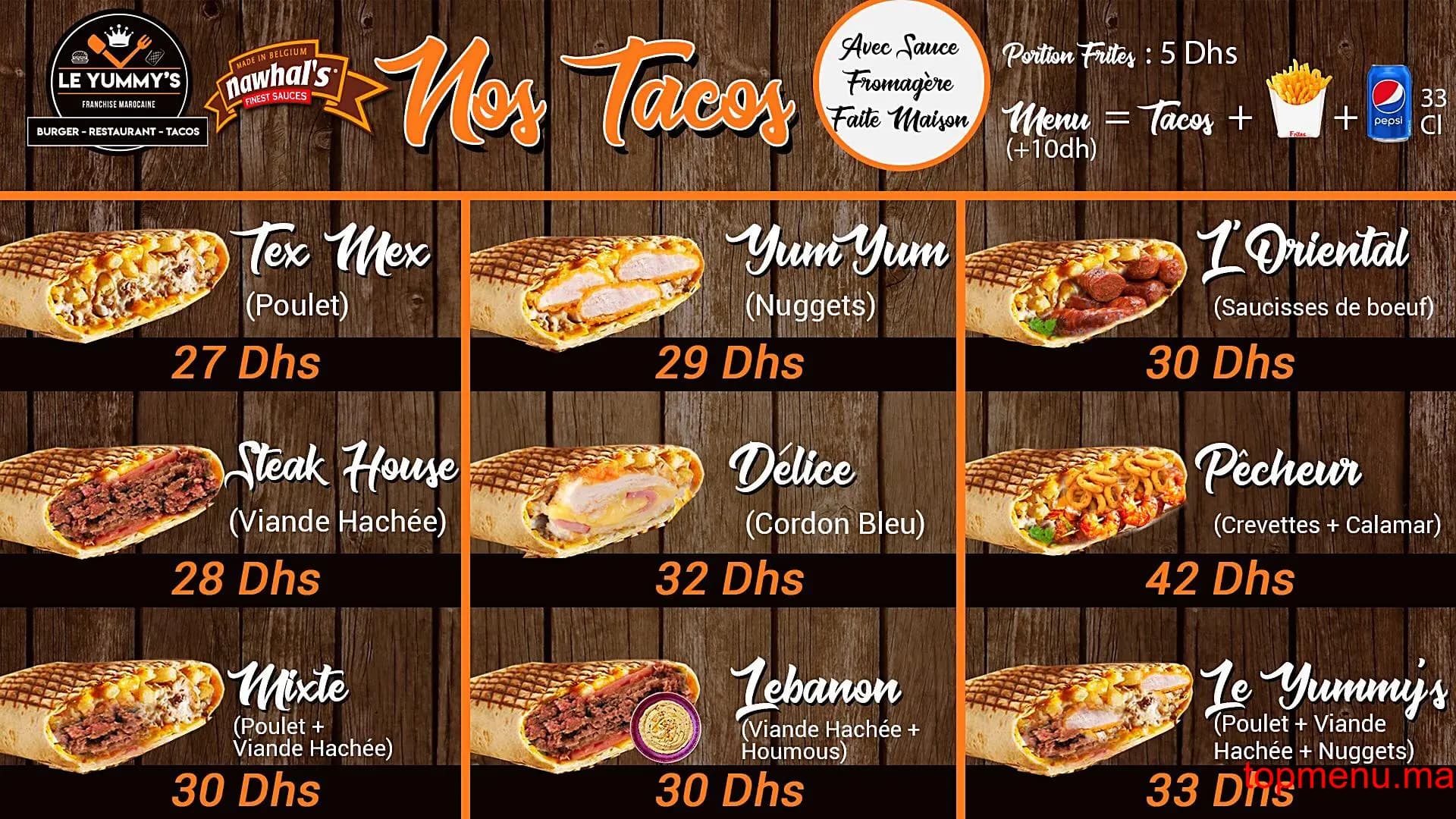 Restaurant Le Yummy’s menu page 1 Le Yummy’s menu page 1