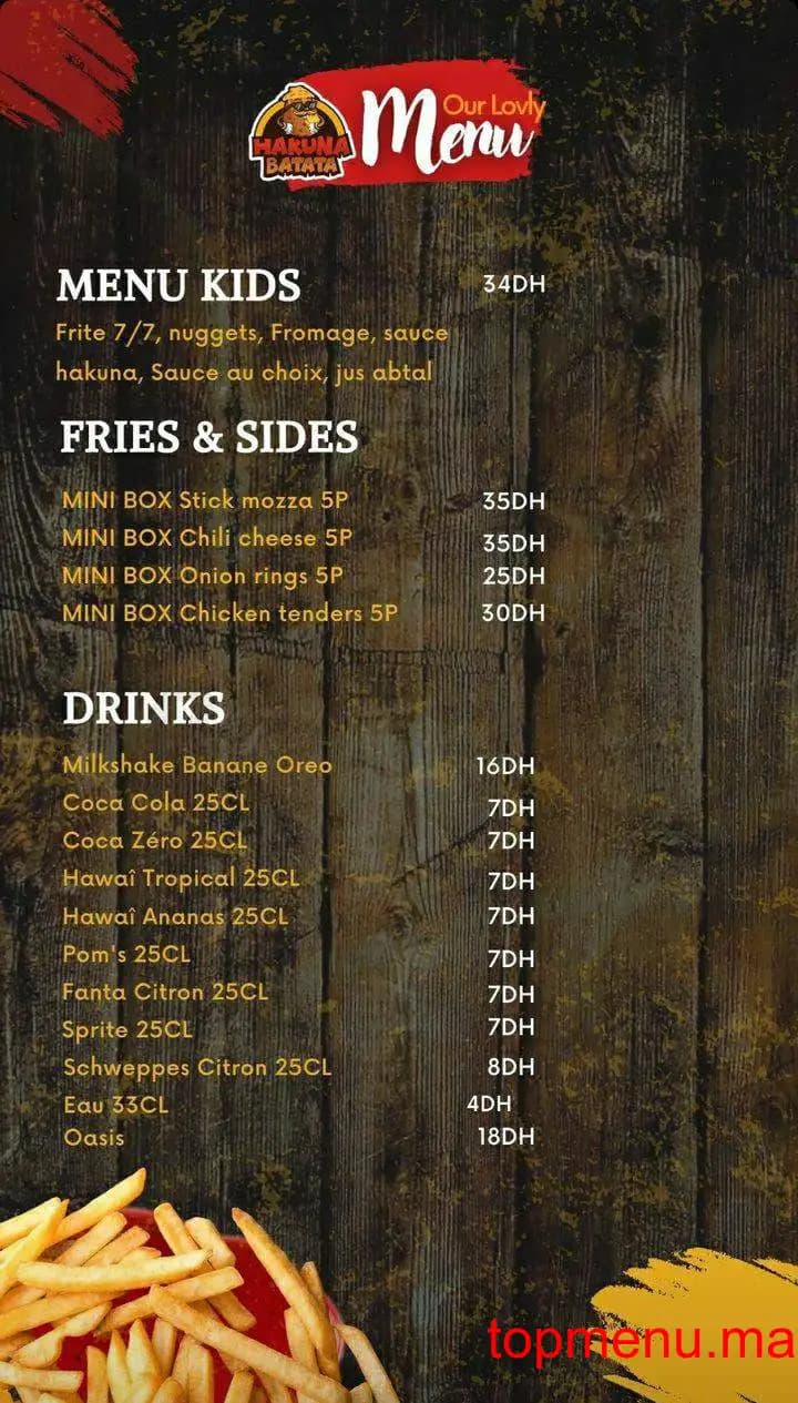 Restaurant Hakuna Batata menu page 3 Hakuna Batata menu page 3