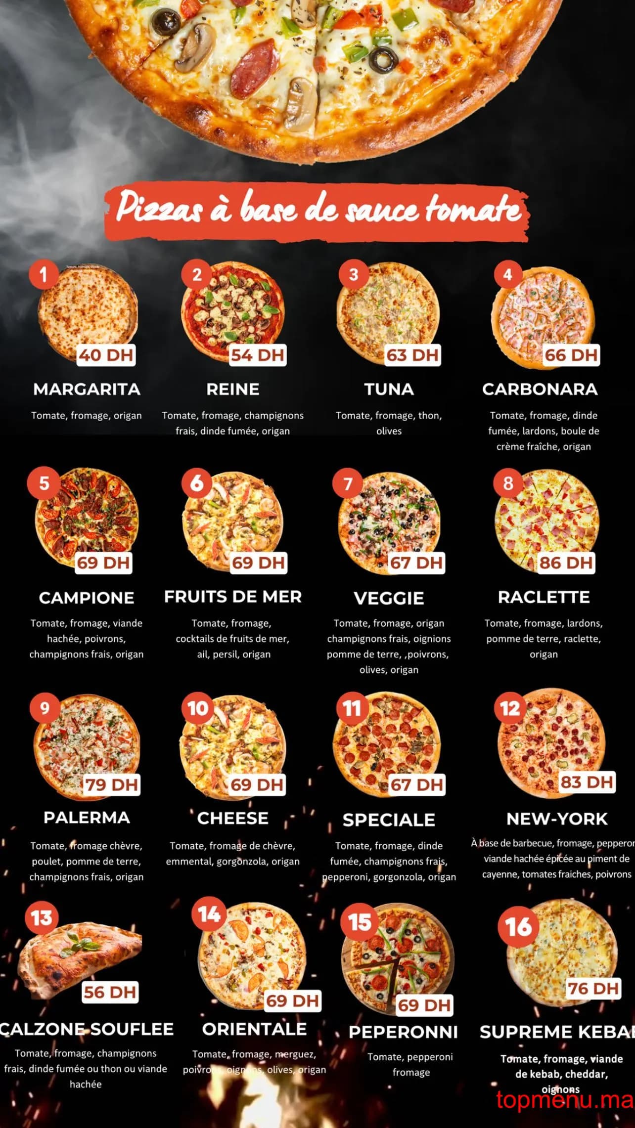 Restaurant Family pizza menu page 3 Family pizza menu page 3