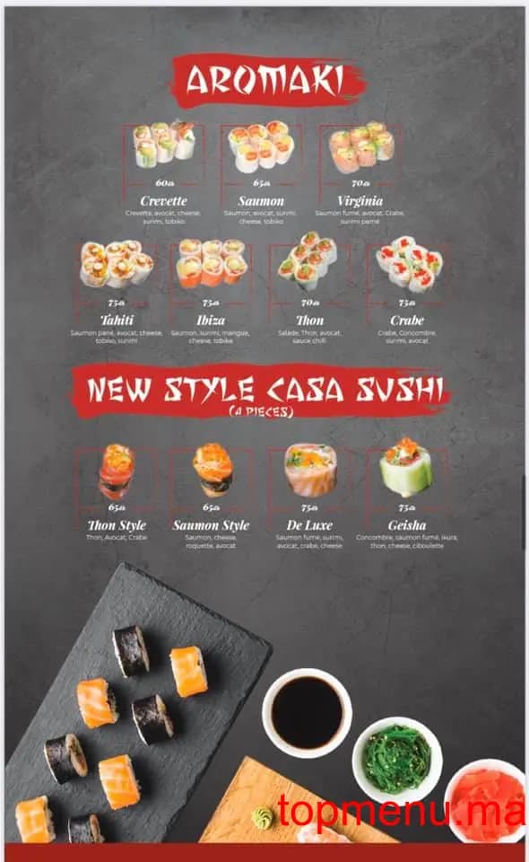 Restaurant Casa Sushi menu page 6 Casa Sushi menu page 6