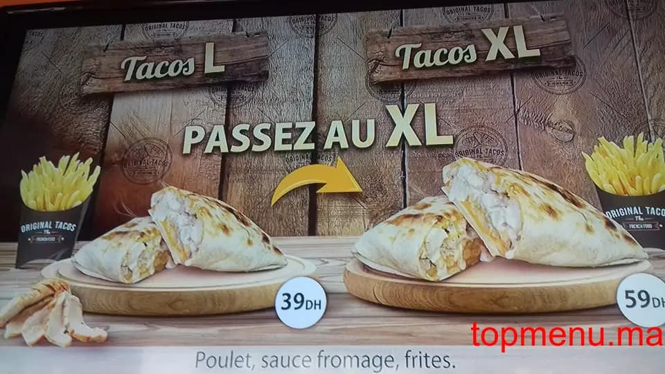 Restaurant Original Tacos menu page 1 Original Tacos menu page 1