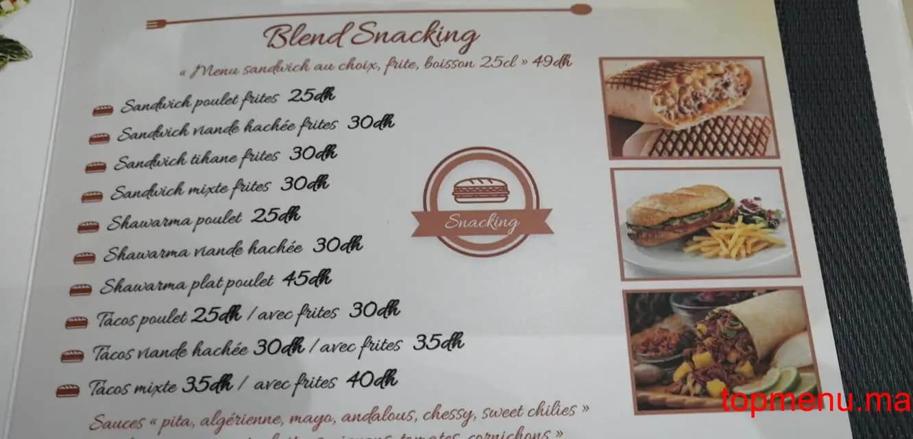 Restaurant Beldi Blend Corner menu page 2 Beldi Blend Corner menu page 2