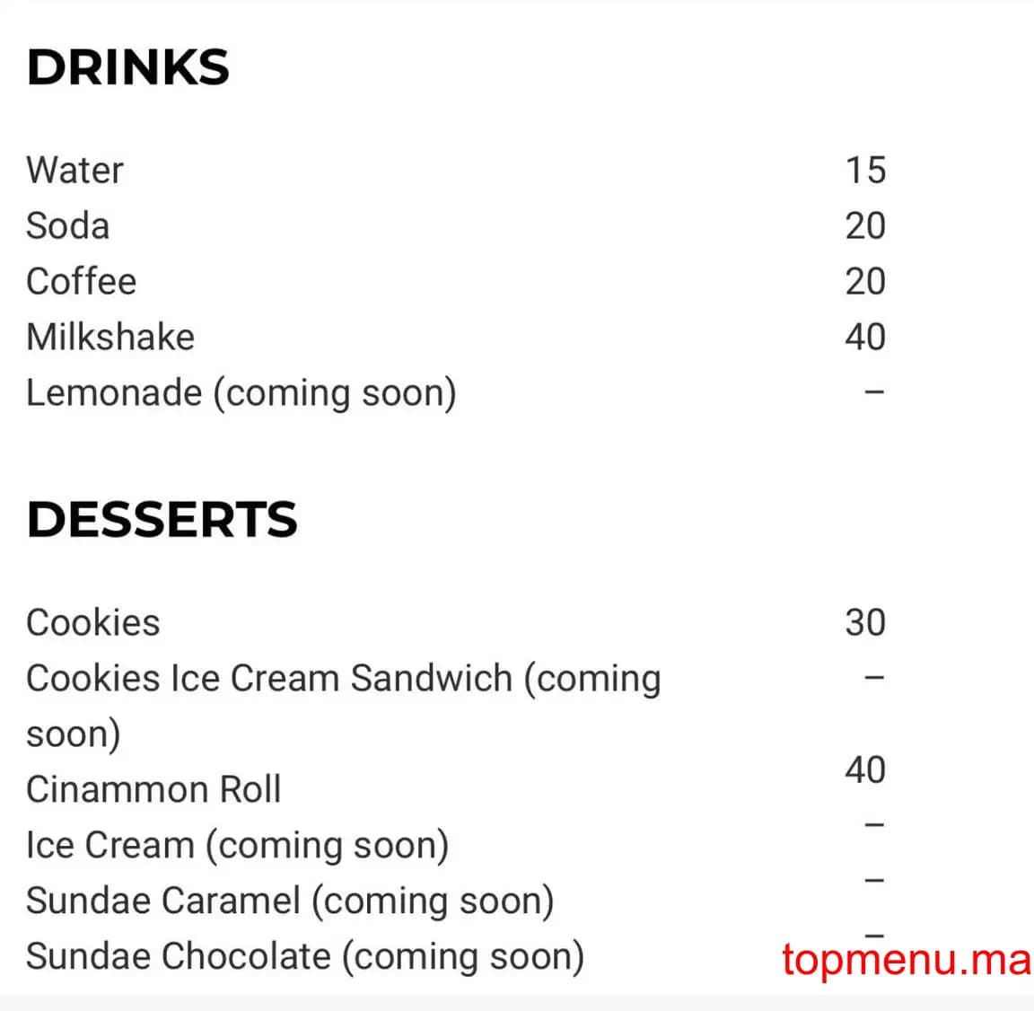 Restaurant Smash & Bun menu page 3 Smash & Bun menu page 3