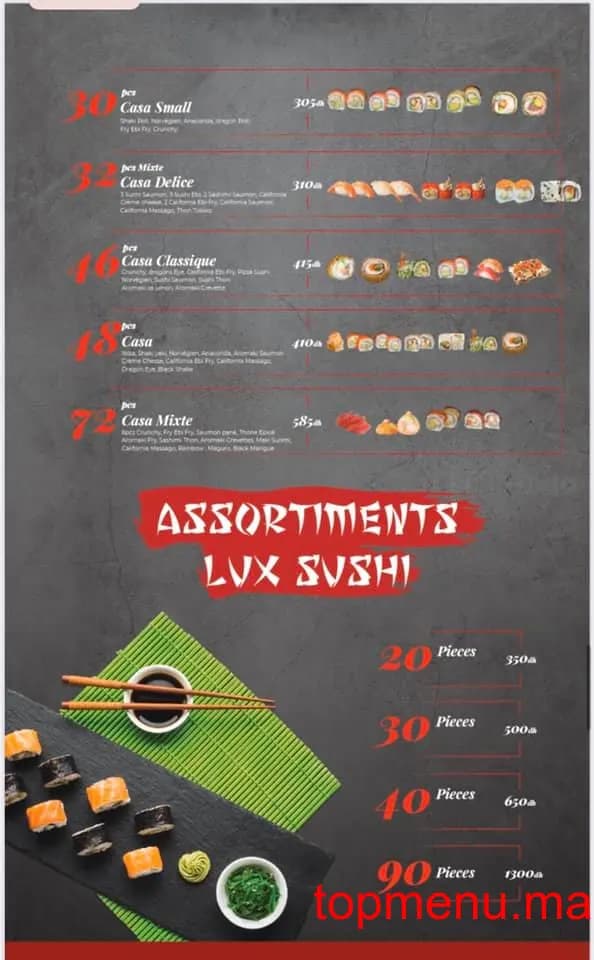 Restaurant Casa Sushi menu page 10 Casa Sushi menu page 10