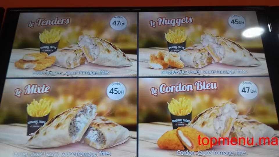 Restaurant Original Tacos menu page 3 Original Tacos menu page 3